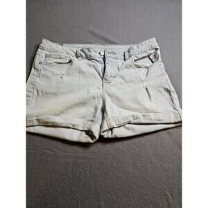 Lauren Conrad Shorts Women 8 Blue Mid Rise Cuffed Casual Stretch Denim Shorts